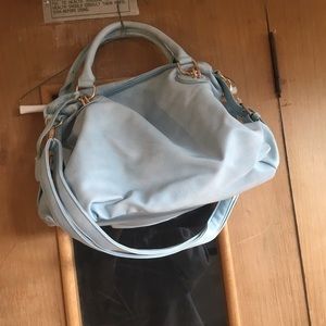 NWT faded baby blue hobo bag